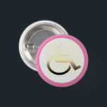 Badge Rond 2,50 Cm Disabled Symbol & wheelchair / disability button P<br><div class="desc">Clothing / Bag Button: Disabled symbol & wheelchair fashion button for your jacket,  bag,  t-shirt - disability (person in wheelchair) sign</div>