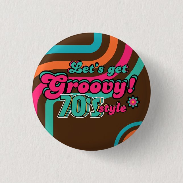 Badge Rond 2,50 Cm Disco Rétro Anniversaire Boogie Groovy 70's Person (Devant)