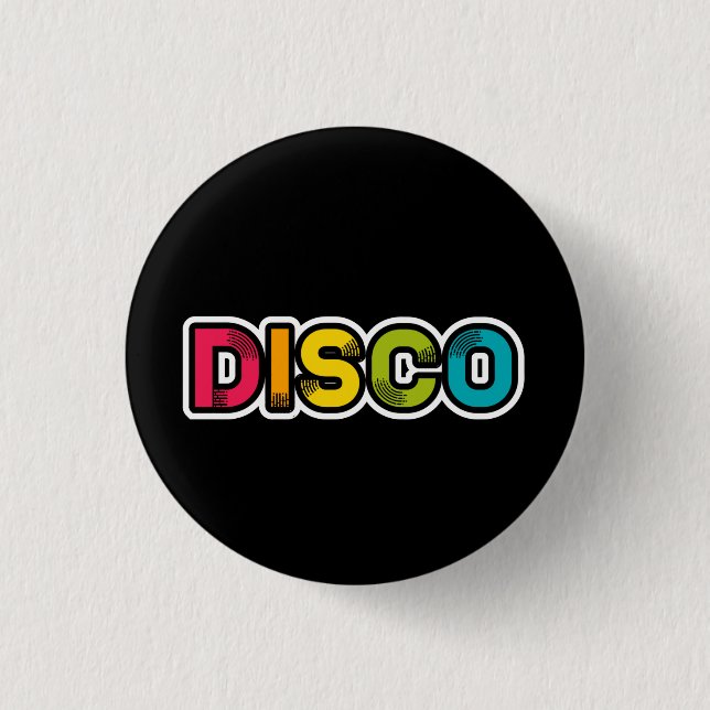 Badge Rond 2,50 Cm DISCO vinyle rétro (Devant)