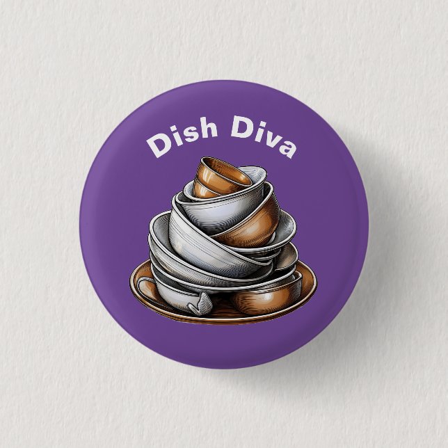 Badge Rond 2,50 Cm Dish Diva (Devant)