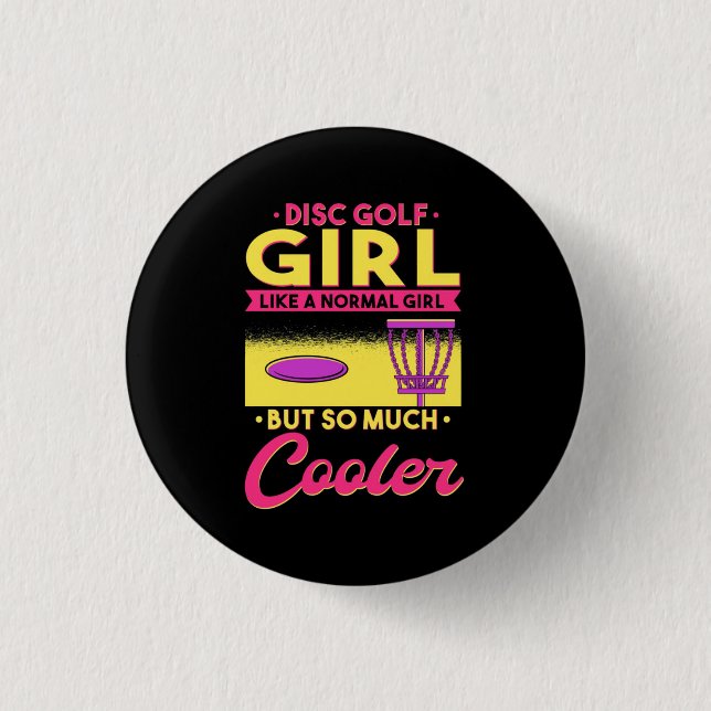 Badge Rond 2,50 Cm Disk Golf est Cool (Devant)