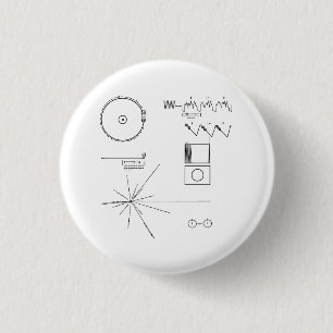 Badge Rond 2,50 Cm Disque d'or de la NASA Voyager