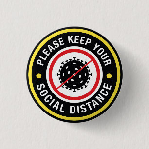 Badge Rond 2,50 Cm Distance sociale