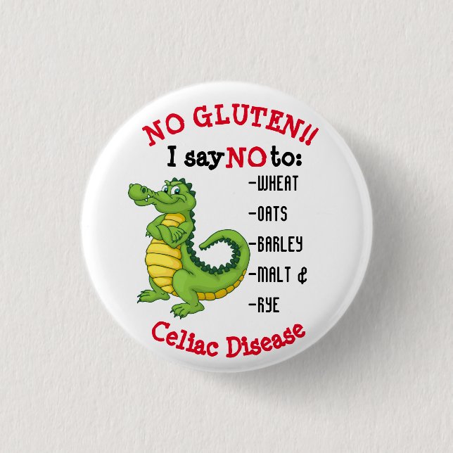 Badge Rond 2,50 Cm Dites NON au gluten (Devant)
