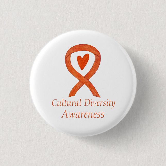 Badge Rond 2,50 Cm Diversité culturelle Le ruban personnalisé Pin (Devant)