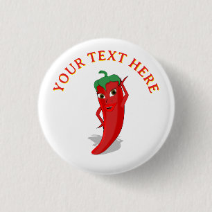 Badge Rond 2,50 Cm Divine Piment Rouge Chaud