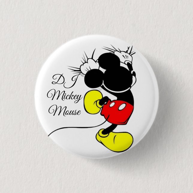 Badge Rond 2,50 Cm DJ Mickeymouse (Devant)