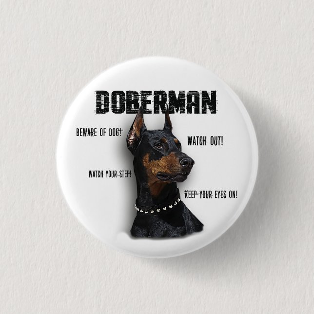 Badge Rond 2,50 Cm Doberman (Devant)