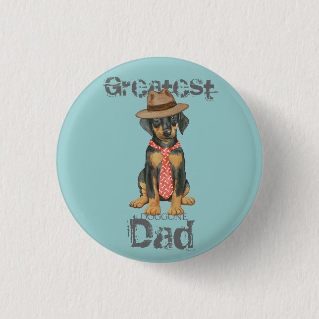 Badge Rond 2,50 Cm Doberman Papa (Devant)