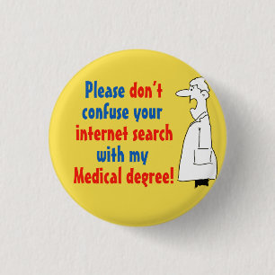 Badge Rond 2,50 Cm Docteur Médicale Degré Non Recherche Internet