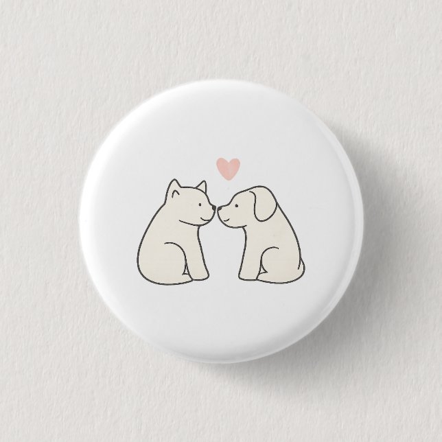 Badge Rond 2,50 Cm Dog Love (Devant)