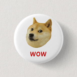 Badge Rond 2,50 Cm Doge Très Waouh Beaucoup Chien Telle Shiba Shibe I