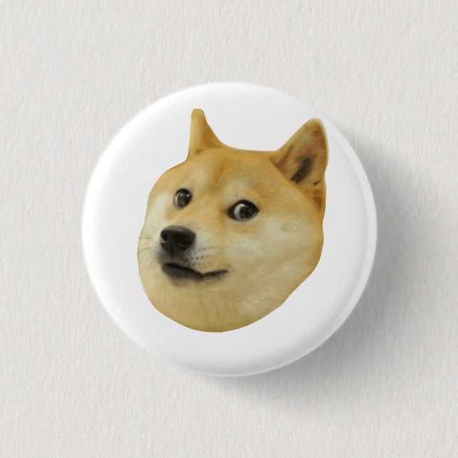 Badge Rond 2,50 Cm Doge très wow beaucoup de chien un tel Shiba Shibe (Devant)