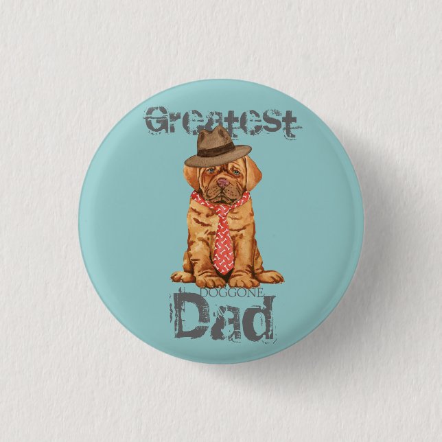 Badge Rond 2,50 Cm Dogue de Bordeaux Papa (Devant)