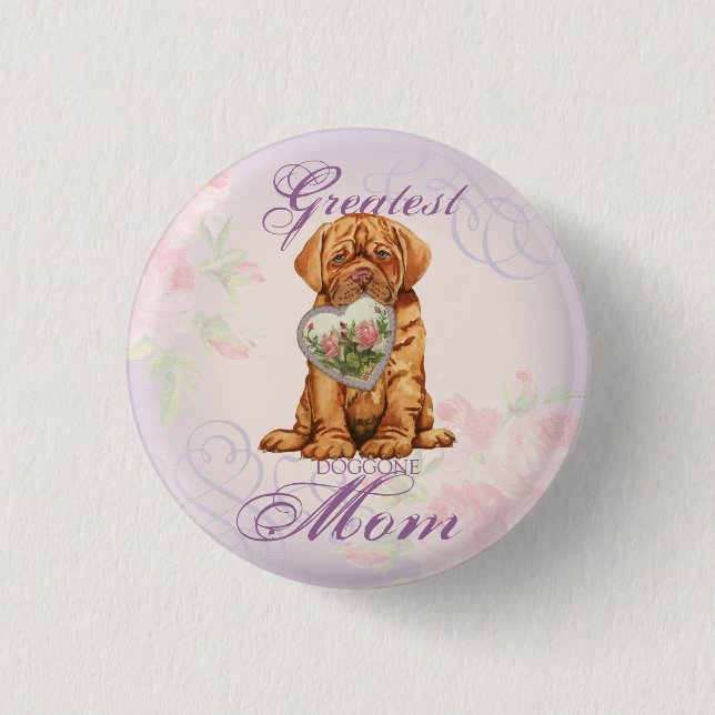 Badge Rond 2,50 Cm Dogue Heart Maman (Devant)