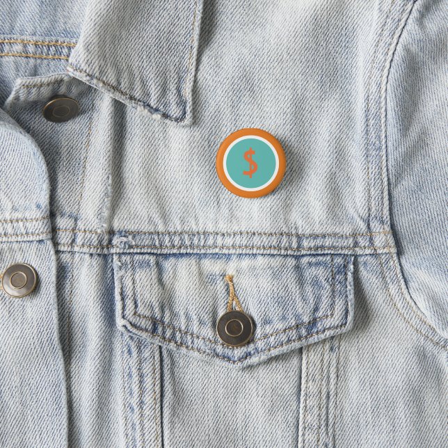 Badge Rond 2,50 Cm Dollar Lover (En situation)