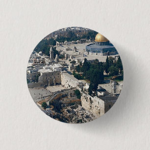 Badge Rond 2,50 Cm Dôme de la roche, vieille ville Jérusalem, Isra
