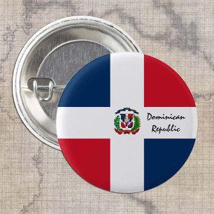 Badge Rond 2,50 Cm Dominicaine Drapeau bouton, patriotes République D
