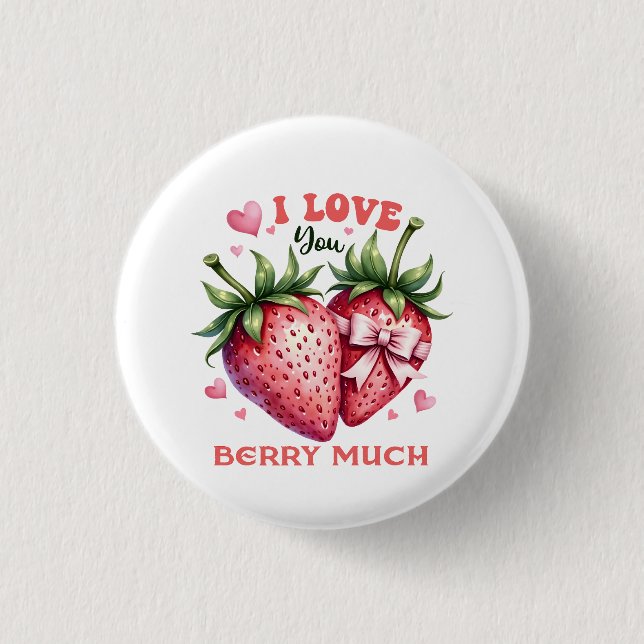 Badge Rond 2,50 Cm Don Valentine | Je T'Aime Beaucoup Berry (Devant)