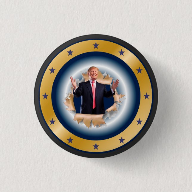 Badge Rond 2,50 Cm Donald J. Trump ~ Breaking Through ~ 11/3/2020 ~ (Devant)