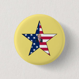 Badge Rond 2,50 Cm Donald J. Trump~ Président~ Drapeau US~ Étoile ~ M