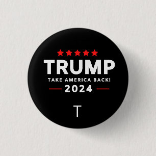 Badge Rond 2,50 Cm Donald Trump 2024 redonne l'élection américaine