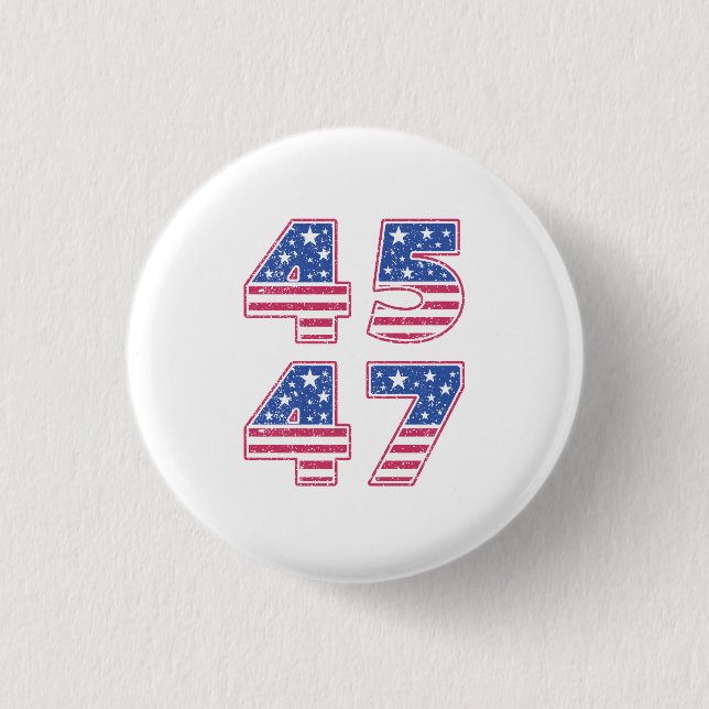 Badge Rond 2,50 Cm Donald Trump 45-47 (Devant)