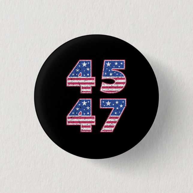 Badge Rond 2,50 Cm Donald Trump 45-47 (Devant)