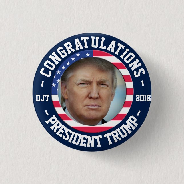 Badge Rond 2,50 Cm Donald Trump a remporté l'élection ! Bouton de (Devant)