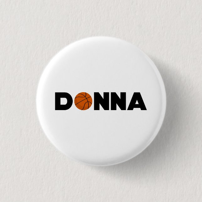 Badge Rond 2,50 Cm Donna Basketball (Devant)