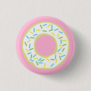 Badge Rond 2,50 Cm Donut Kid Anniversaire mignon rose