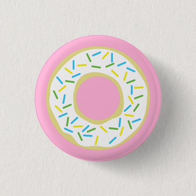 Badge Rond 2,50 Cm Donut Kid Anniversaire mignon rose (Devant)