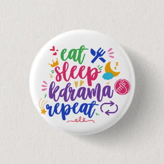 Badge Rond 2,50 Cm Dormir Kdrama Répéter - Drôle Kdrama