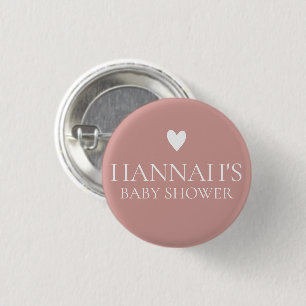 Badge Rond 2,50 Cm Douche pour bébé rose / Rose Dusty personnalisée