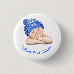 Badge Rond 2,50 Cm Doux dormant Doux souriant Joyeux bébé - Personnal