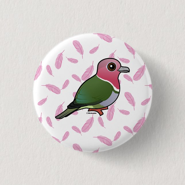 Badge Rond 2,50 Cm Dove de fruits à tête rose (Devant)