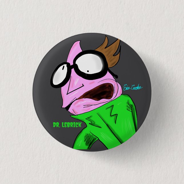 Badge Rond 2,50 Cm Dr. LeBrick art 2018 (Devant)