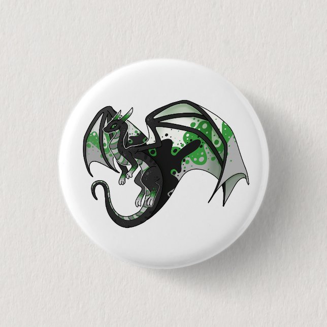 Badge Rond 2,50 Cm Dragon de la Fierté démiomantique (Devant)