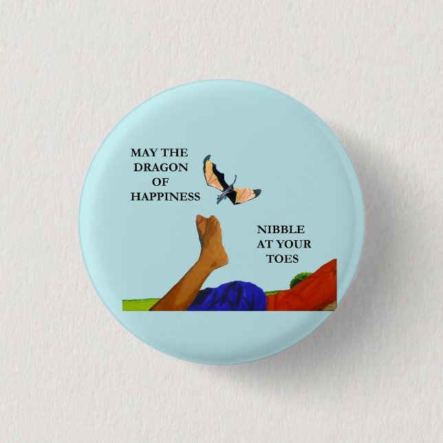 Badge Rond 2,50 Cm Dragon et orteils (Devant)