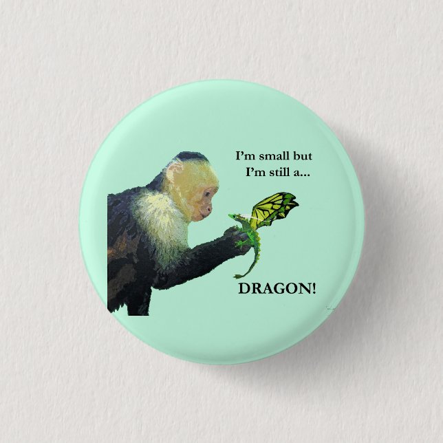 Badge Rond 2,50 Cm Dragon et singe (Devant)