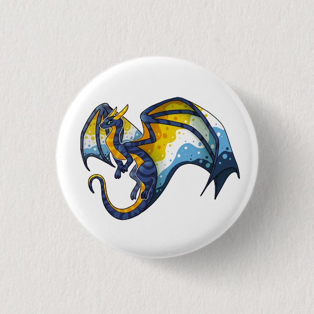 Badge Rond 2,50 Cm Dragon "Sunset" Aroace Pride (Devant)