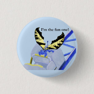 Badge Rond 2,50 Cm Dragon sur des montagnes russes