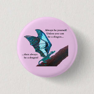 Badge Rond 2,50 Cm Dragon sur la branche