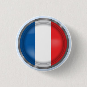 Badge Rond 2,50 Cm Drapeau abstrait de la France, bouton français de