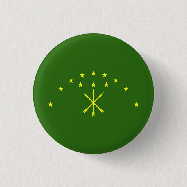 Badge Rond 2,50 Cm Drapeau Adygea patriotique (Devant)