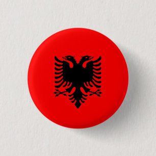 Badge Rond 2,50 Cm Drapeau albanais, Drapeau de l'Albanie