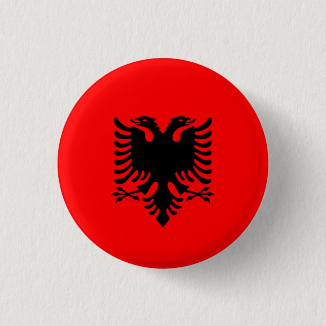 Badge Rond 2,50 Cm Drapeau albanais, Drapeau de l'Albanie (Devant)