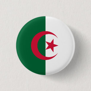 Badge Rond 2,50 Cm Drapeau algérien, Drapeau algérien