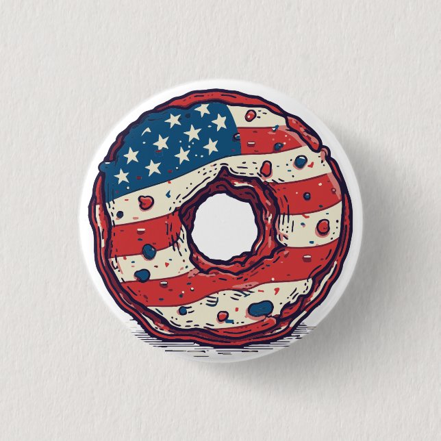 Badge Rond 2,50 Cm 🍩 Drapeau américain (Devant)