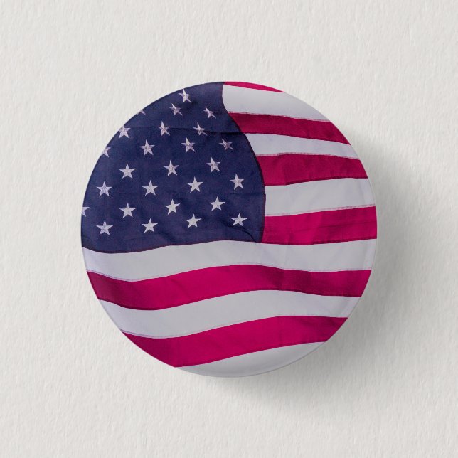 Badge Rond 2,50 Cm Drapeau Américain (Devant)